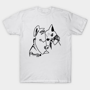 Amigo Cat Dog -  Original Painting T-Shirt